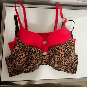 Juicy Couture 2 push-up bra , leopard red 34C